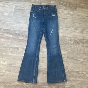 Edgely Distressed Blue Flare Jeans